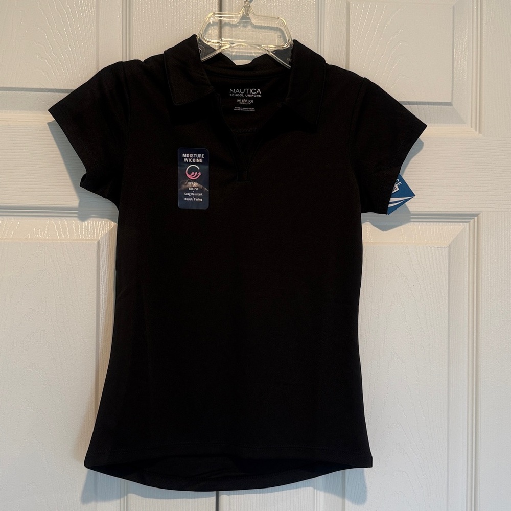 Nautica Girls Black Polo Shirt